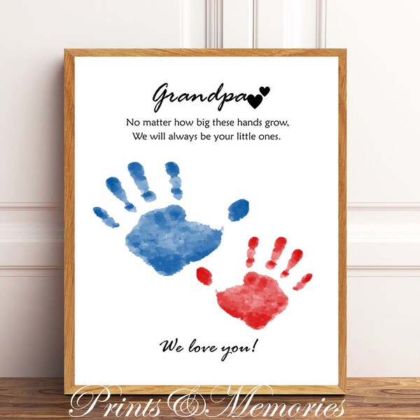 No matter how big these hands grow, I (we) will always be your little ones,  handprint art keepsake, Handprint art diy, siblings handprint.