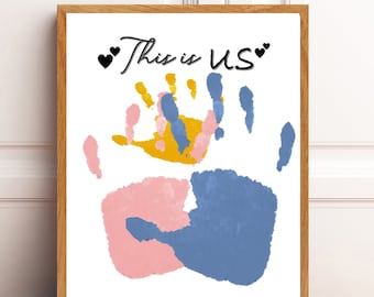 Family Handprint Art: DIY Keepsake Gift (Digital Download)