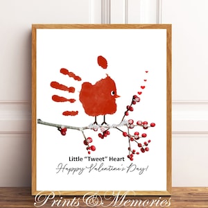 Bird Handprint Art, Valentines' Day Craft, Bird Art, Red Cardinal ...