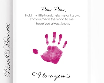 Poème artistique empreinte de main patte patte : cadeau petit-fils/petite-fille (fichier numérique)