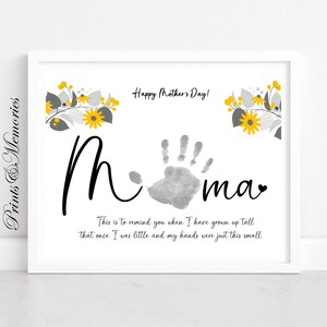 Mama Handabdruck Kunst Gedicht, Muttertagsgeschenk für Mama, Geschenk für Mama/Großeltern von Baby Kleinkind Kind, DIY Karte, Printable Vorlage.