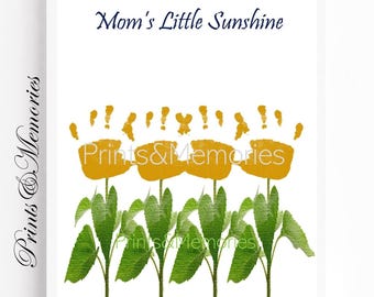 Sunflower Handprint Art: DIY Baby Toddler Craft (Digital File 8x10 JPEG