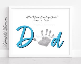 The Best Daddy Ever, Dad Handprint art, Father's Day/Birthday gift from kid, baby Toddler kid craft, Preschool activity, Handprint craft.