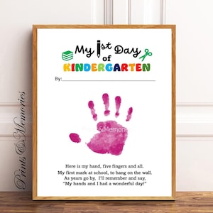 Kindergarten Keepsake | First Day of School Activity | Printable Handprint Template