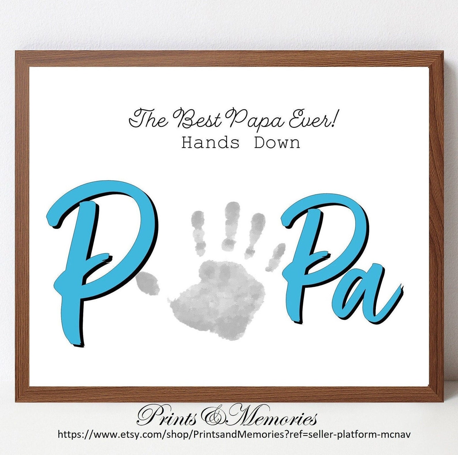 Papa Best Papa Ever Hands Down Handprint Gift for Papa Papa Etsy