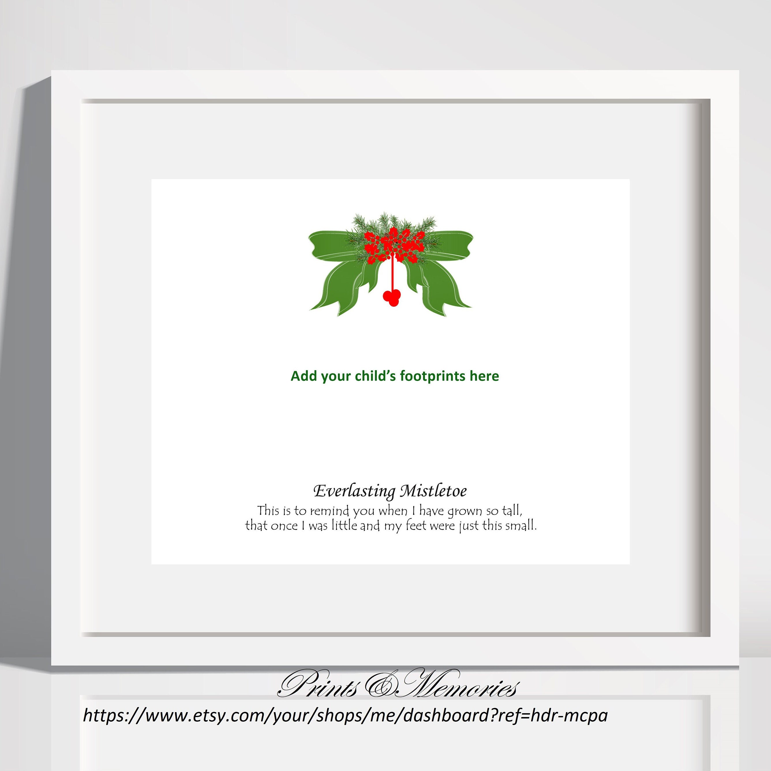 Everlasting Mistletoe Poem Footprint Art Mistletoe Etsy