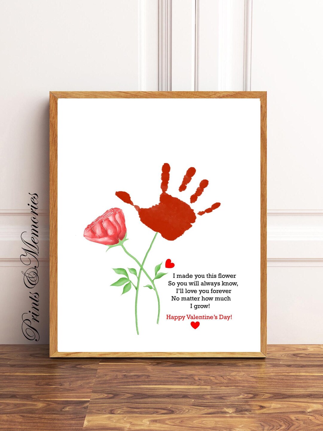 Flower Handprint Art, Valentines Day Handprint Craft, Sweet Gift for ...