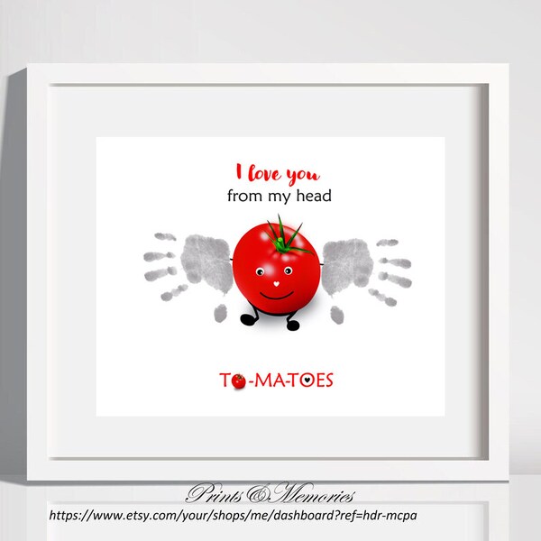I love you from my head to-ma-toes, Fruit handprint, Tomato art, Handprint keepsake, baby/toddler craft, preschool activity, Valentines gift