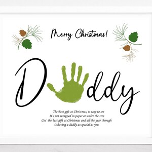 Cadeau de Noël pour papa, artisanat de Noël, poème d'empreinte de main, souvenir de carte de bricolage, artisanat pour bébé en bas âge.