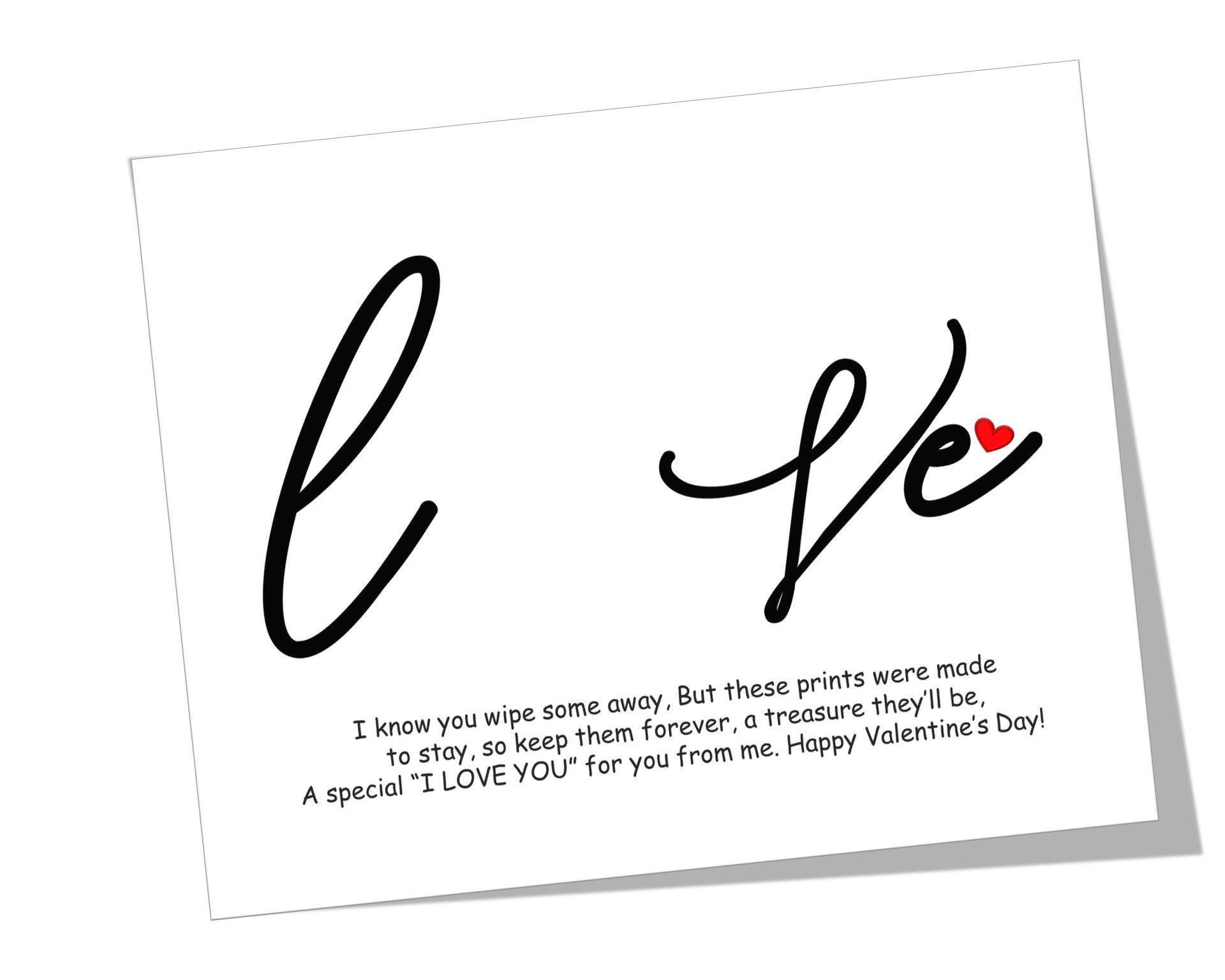 Love Handprint Poem Valentine's Day Handprint Art Memory Etsy UK