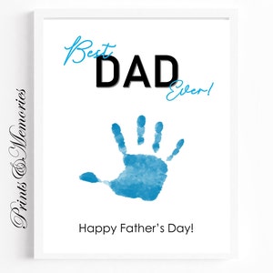 Il miglior papà di sempre, arte dell'impronta della festa del papà, regalo per papà, lavoretto per neonati, modello stampabile.