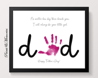 Father's Day Handprint Art: DIY Gift from Daughter (Digital Download)