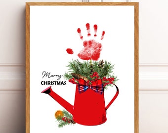 Christmas Handprint art, Baby toddler kid craft, DIY Handprint, Christmas Printable Template.