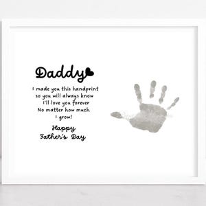 Poema artístico con la huella de la mano de papá: Recuerdo del Día del Padre (Descarga digital)