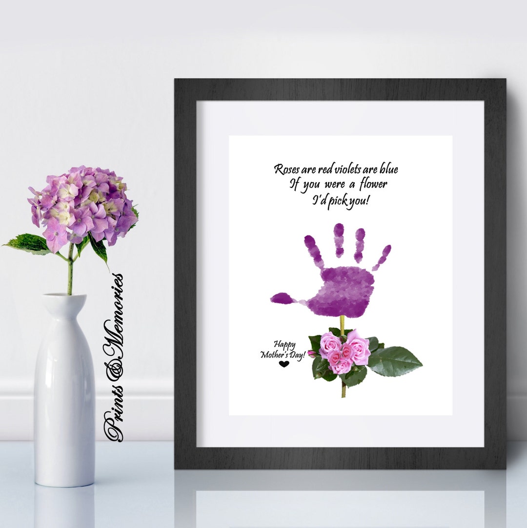 Mother's Day Handprint, Roses Are Red Violets Are Blue Handprint Craft ...