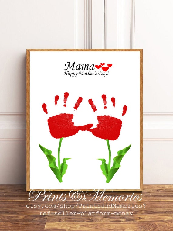 Personalized Mom Birthday Gift. Mothers Day Gift Flower Handprint Gift From  Kids. Printable DIY Gift for Mom. Baby Keepsake Digital Download -   Hong Kong
