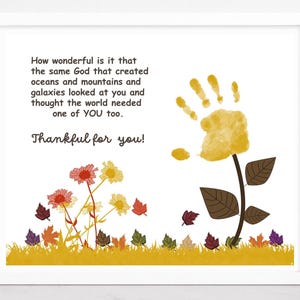 Thanksgiving Handprint Art: DIY Fall Flower Craft (Digital Download)