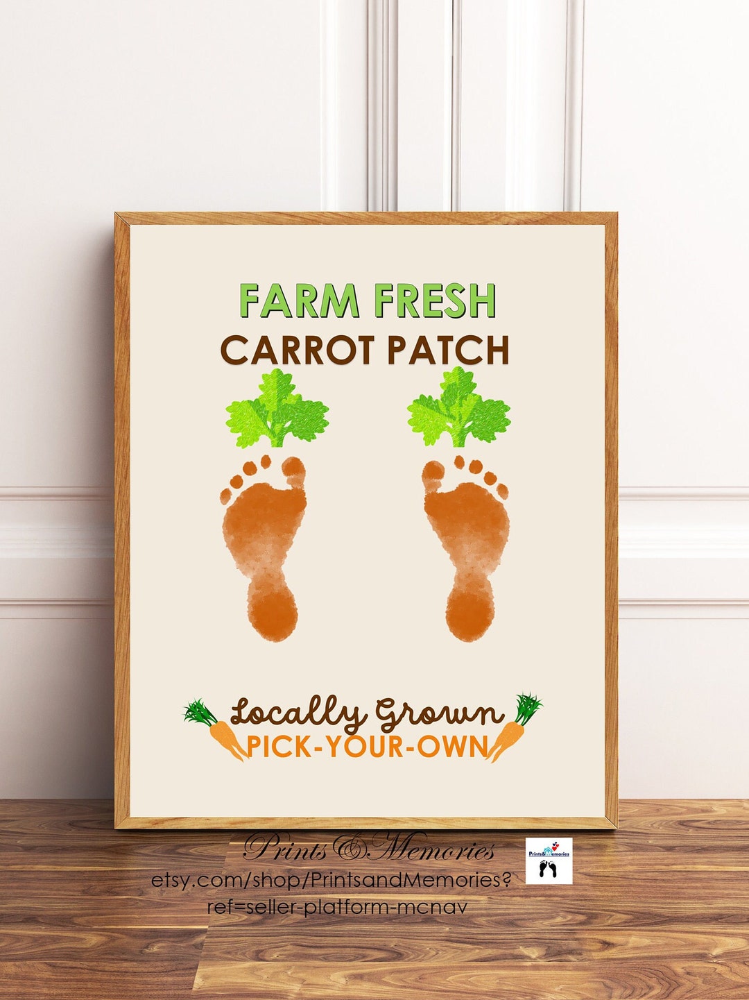 Carrot Footprint Farm Sign Carrot Patch Easter Craft For Etsy