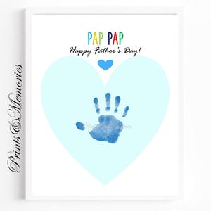 Pap Pap, Father&#39;s Day/Birthday gift,  Gift for Pap Pap, gift from grandchild/grandchildren, baby toddler kid Keepsake, Handprint art.