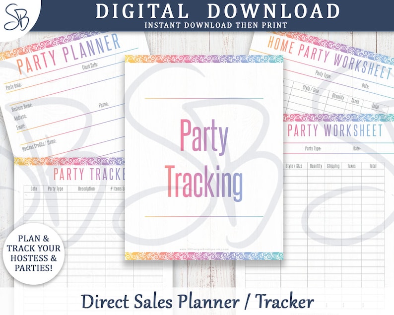Printable Direct Sales Planner and Business Tracker - Party Planner ...