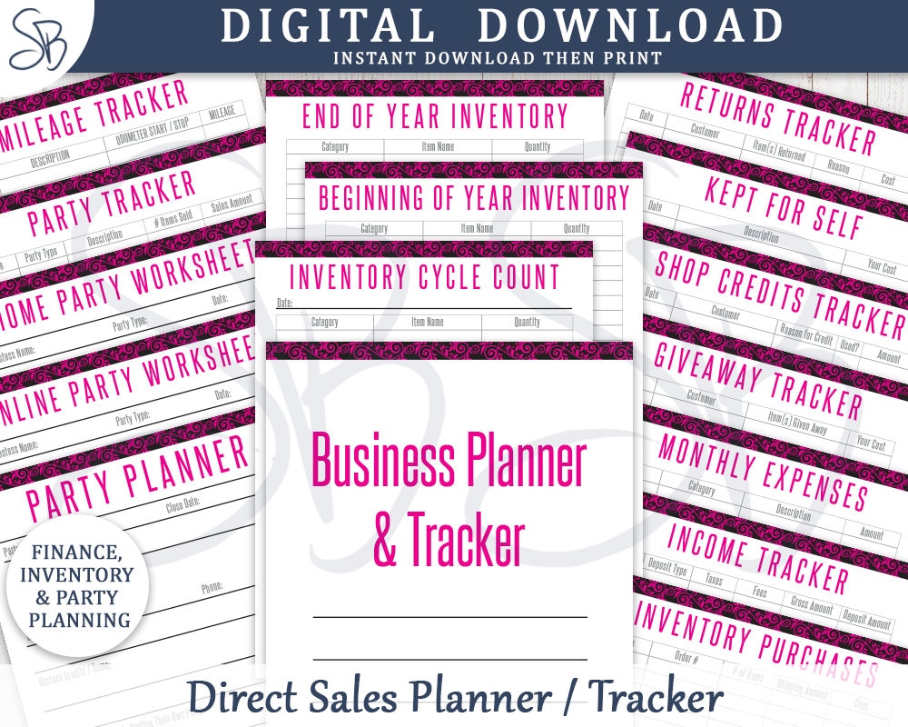 Printable Direct Sales Planner &amp; Business Tracker - Party Planner ...