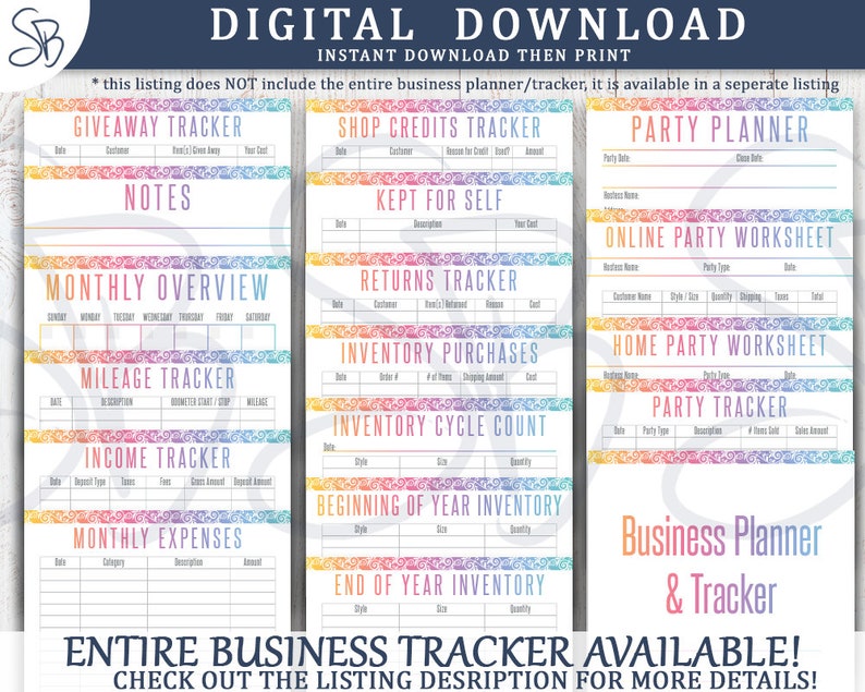 Printable Inventory Tracker for Direct Sales Small Business Inventory Tracker, Lularoe Inventory ...