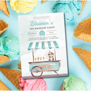 Otter Birthday Invite Package - Ice Cream Truck