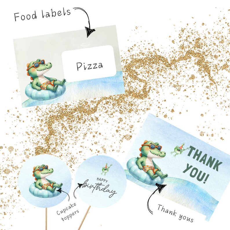 Crocodile Swamp Birthday Party Invite Kit - Alligator Birthday Party ...