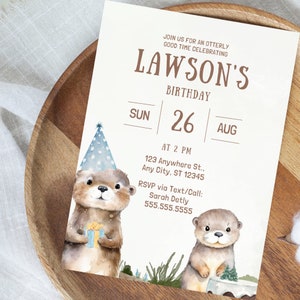 Otter Birthday Invite Package