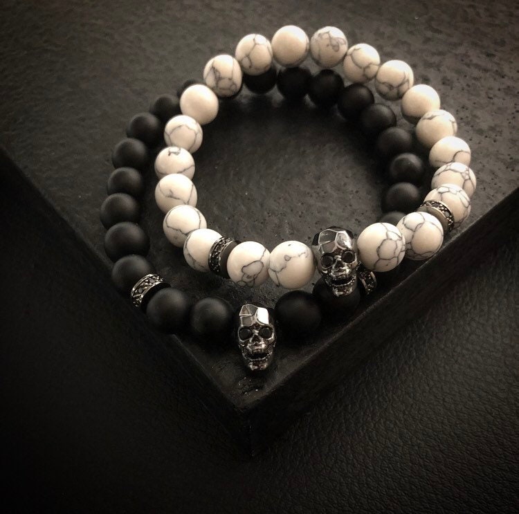 Howlite Skull Beads  Dyed Skull Shaped Beads - Available in 8mm