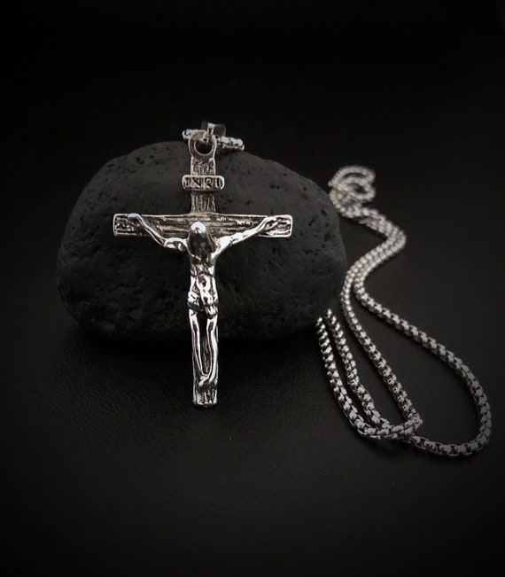 Silver Cross Necklace Pendant Etsy