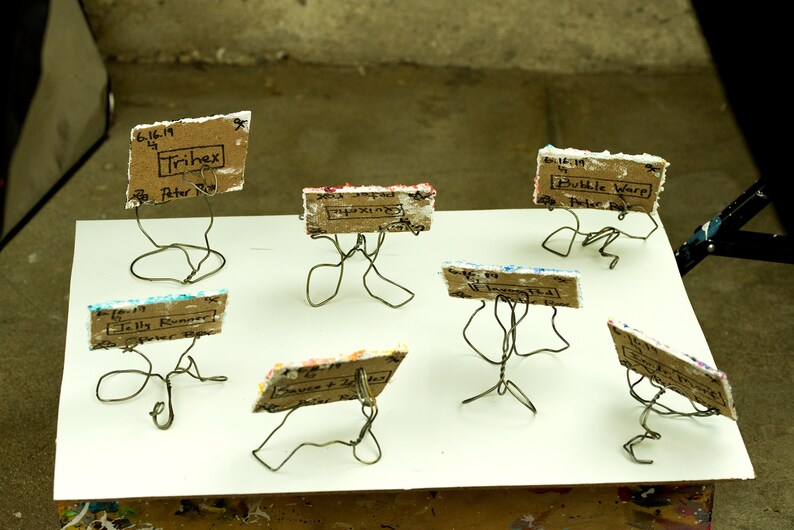 Mini Card #1 Series 412 - hand painted desktop art /& wire easel for discriminating tastes rockstars and assorted classy folk