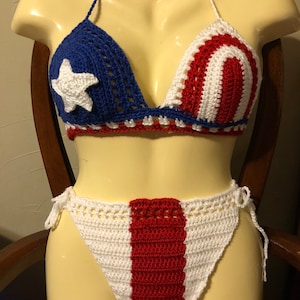 Puerto Rican Flag Crochet Bikini