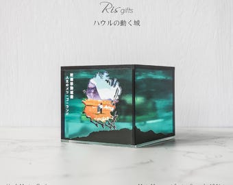 Caja de música acrílica con impresión UV estilo Castillo ambulante / Hecha a mano / Envío gratuito a todo el mundo