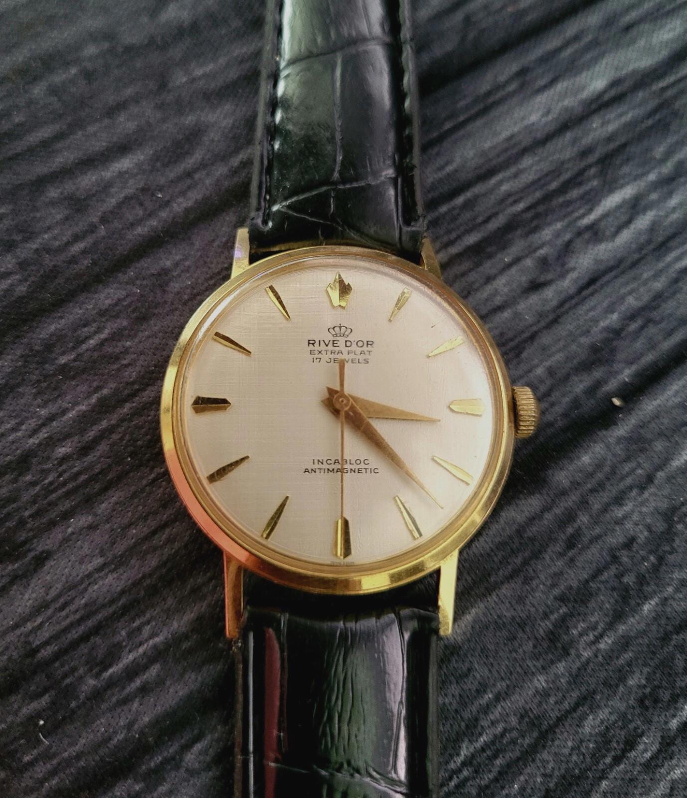 Super Rare Rive D'or 10mic Gold Swiss Mechanical Watch Nice