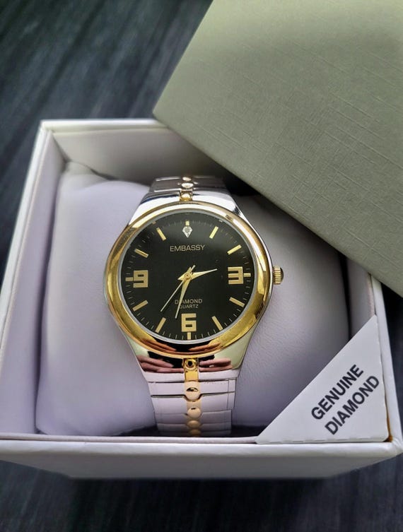 NEW Embassy by Gruen Precision gold-tone diamond quartz watch EMBASSY by GRUEN Wrist Watch GOLD TONE Diamond Quart BLACK  main image 2