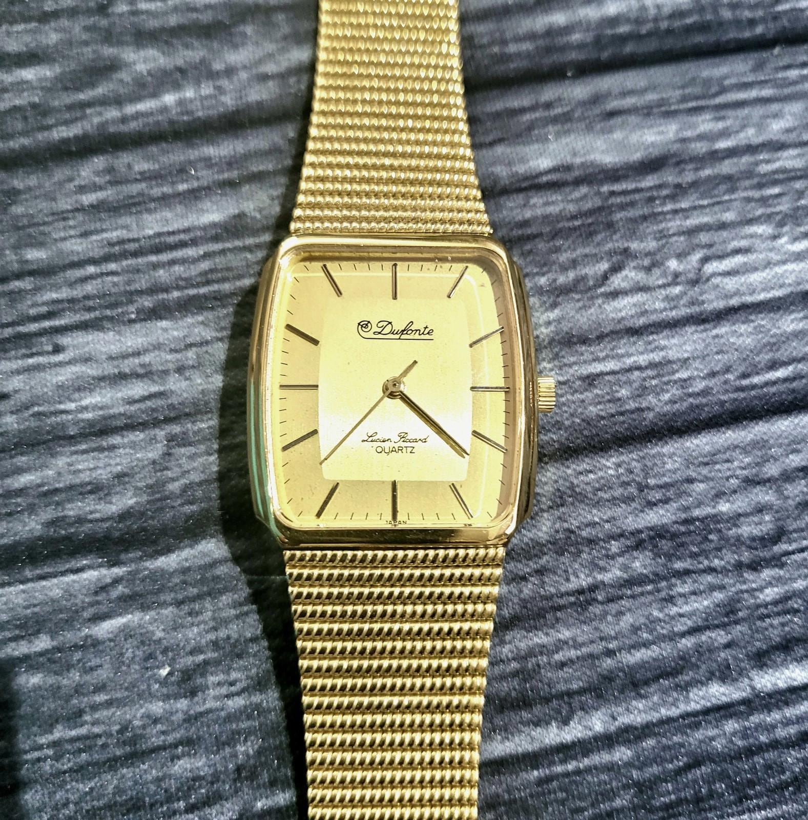 Rare Vintage Dufonte Lucien Piccard Mens Watch New Old Stock