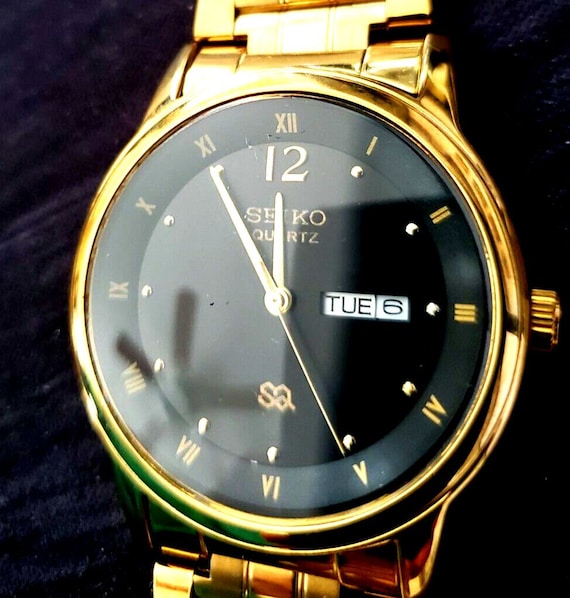 SQ Mens Black Dial Gold 41mm Watch After Market No