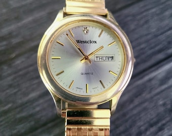 Rare Vintage Retro Westclox Men's Diamond Watch New Battery