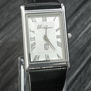 Pierre Lucerne Seiko Y120 Mens SQ Tank Watch Roman Wave Dial