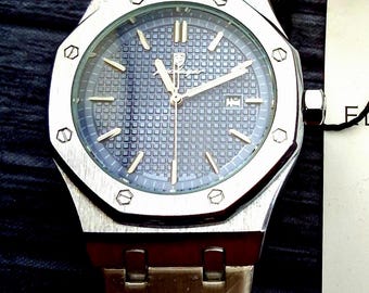 Mens Poedagar Off Shore Blue Guilloché Dial Mens Dress Watch