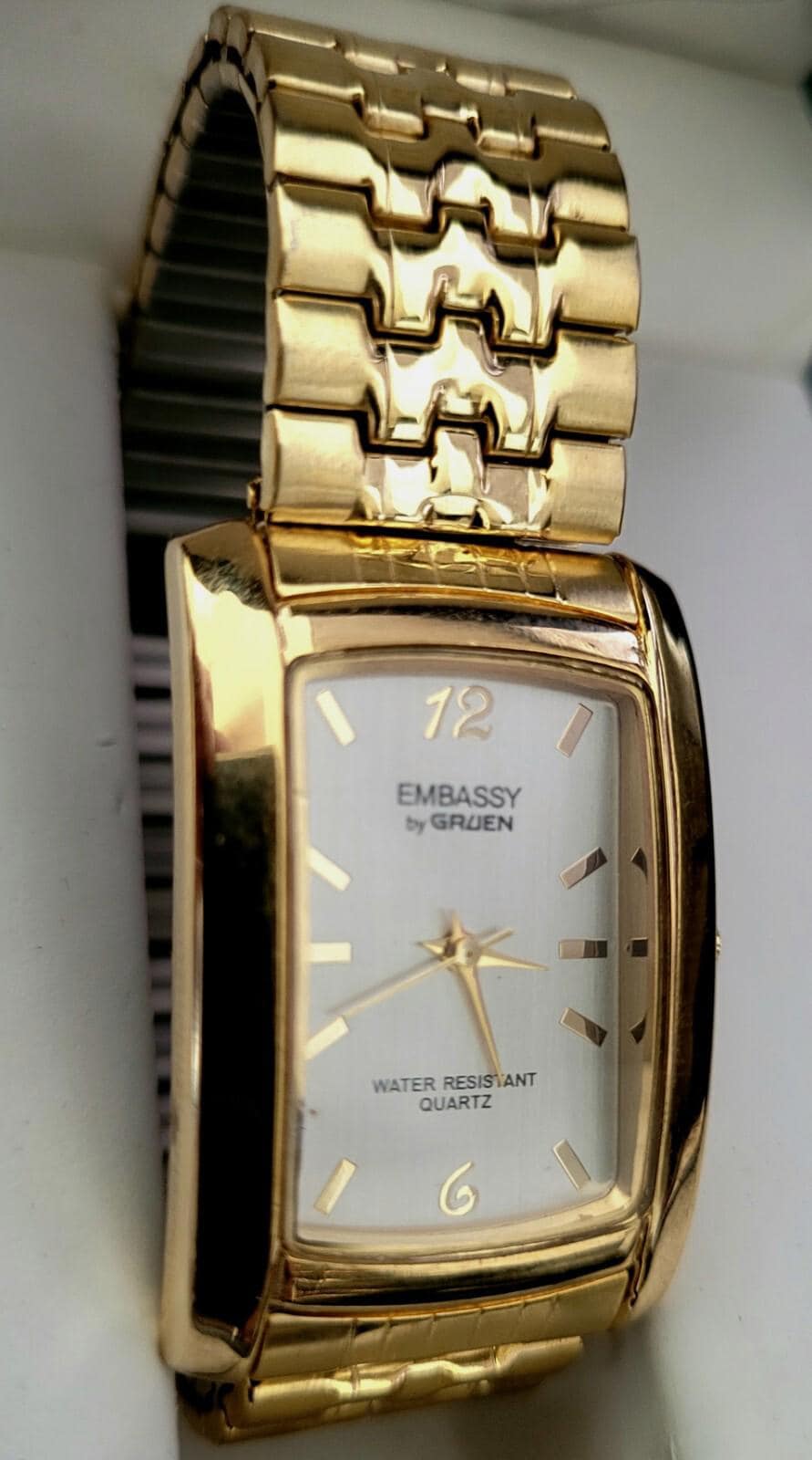 Rare Vintage Retro Gruen Mens Tank Stretch Band Watch Nib - Etsy display picture 1