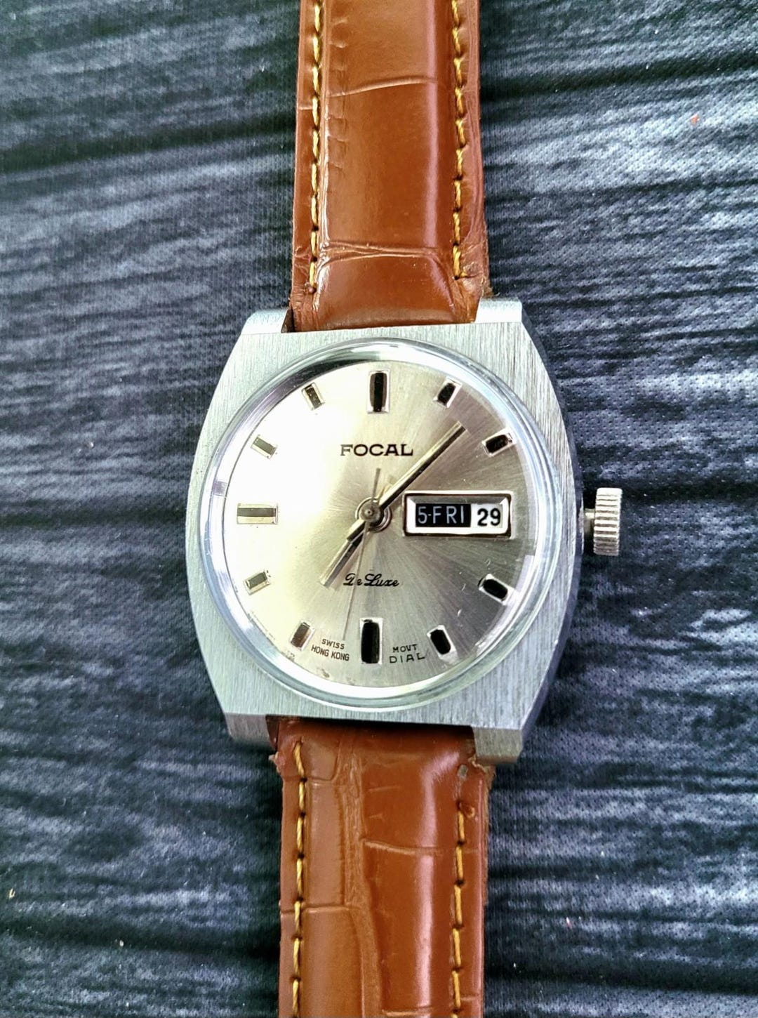 Very Rare Vintage Focal Swiss Mvmt Mechanical Watch Day Date - Etsy