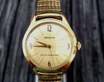 Vintage Benrus Men's Watch 10K RGP Case Expansion Band Mechanical