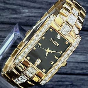 Rare Vintage Elgin Diamond Date Men's Executive Dress Watch