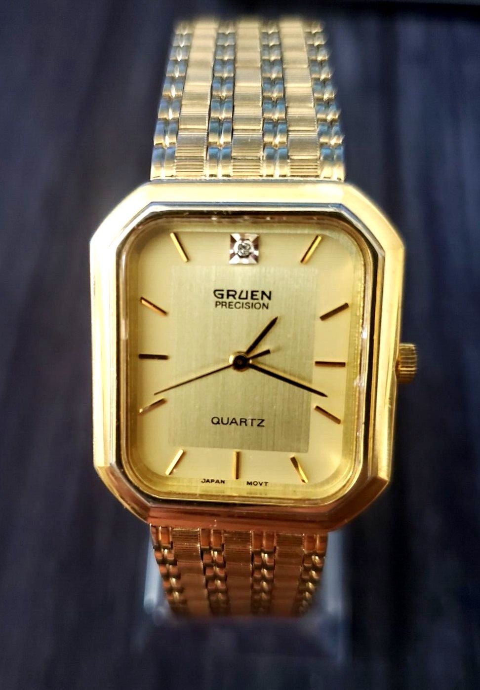 Rare GRUEN Precision Diamond Gold Mens Cocktail Time Watch