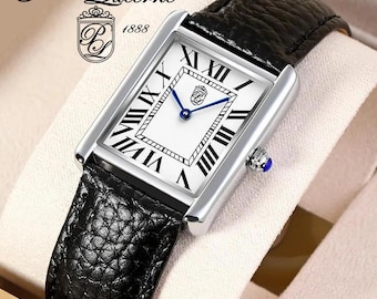 Zwitsers tankhorloge Pierre Lucerne: zwarte leren band, Seiko-kwarts
