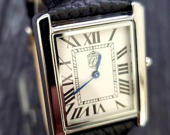 Vintage Zwitserse stijl Pierre Lucerne 1888 herenhorloge zwart