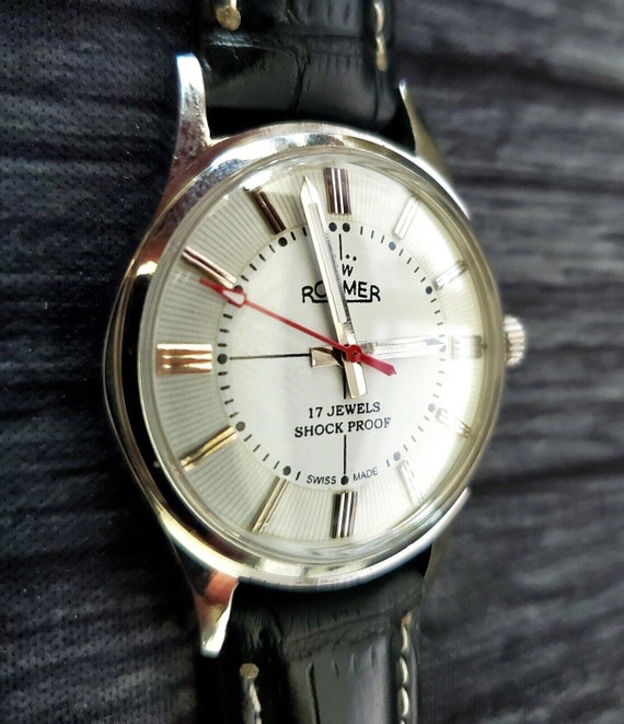Rare Roamer Brevete Swiss Mens Manual Watch White Serviced Etsy UK