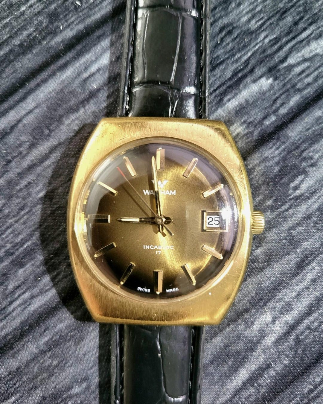 Rare Waltham Vintage Mens Swiss Cats Eye Dial Mech Watch - Etsy